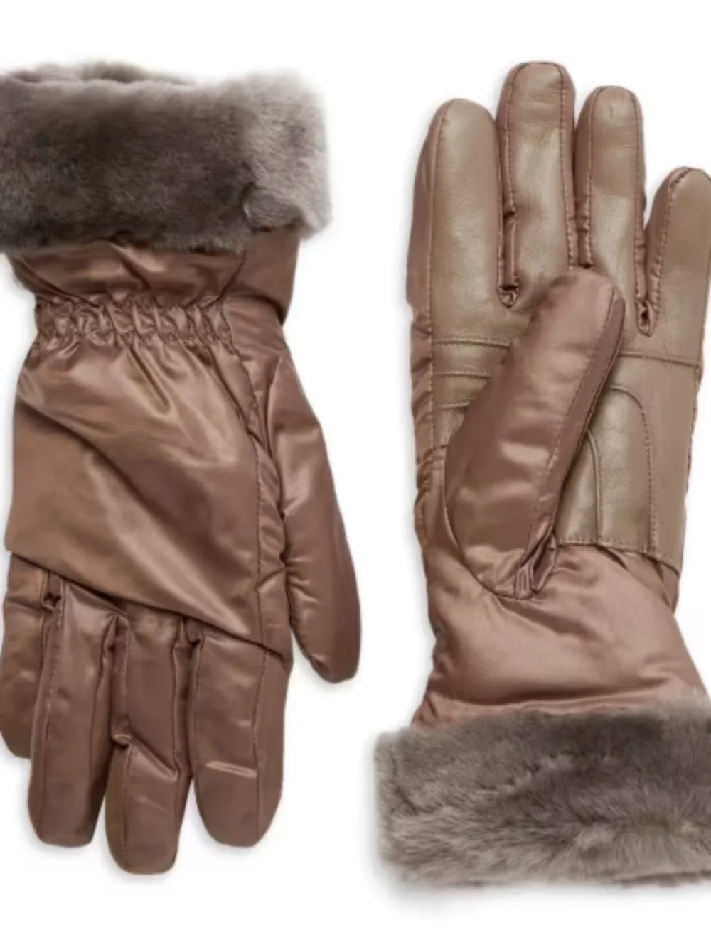 NWT‎ UGG Women's Shearling Cuff Smart Tech Enabled Gloves Stormy Gray S/M